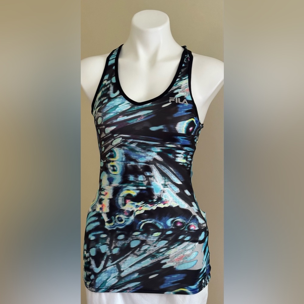 Fila Athletic Sport Multi Color Racer Back Workout Tank Sz XS